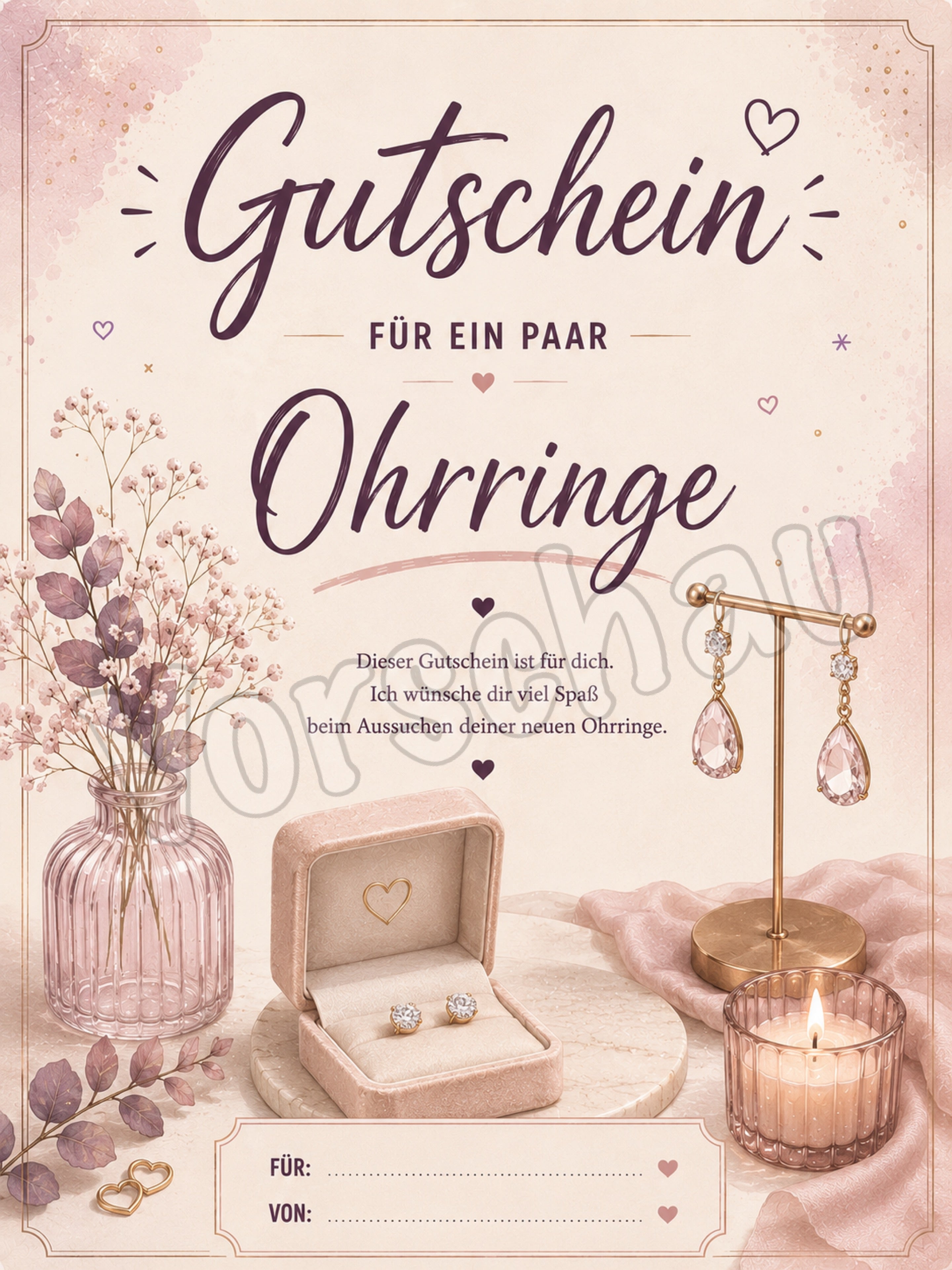 Gutschein für ein Paar Ohrringe