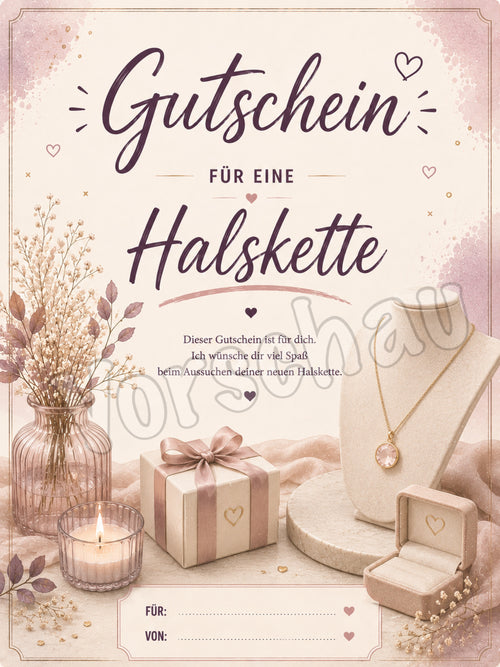 Gutschein für eine Halskette