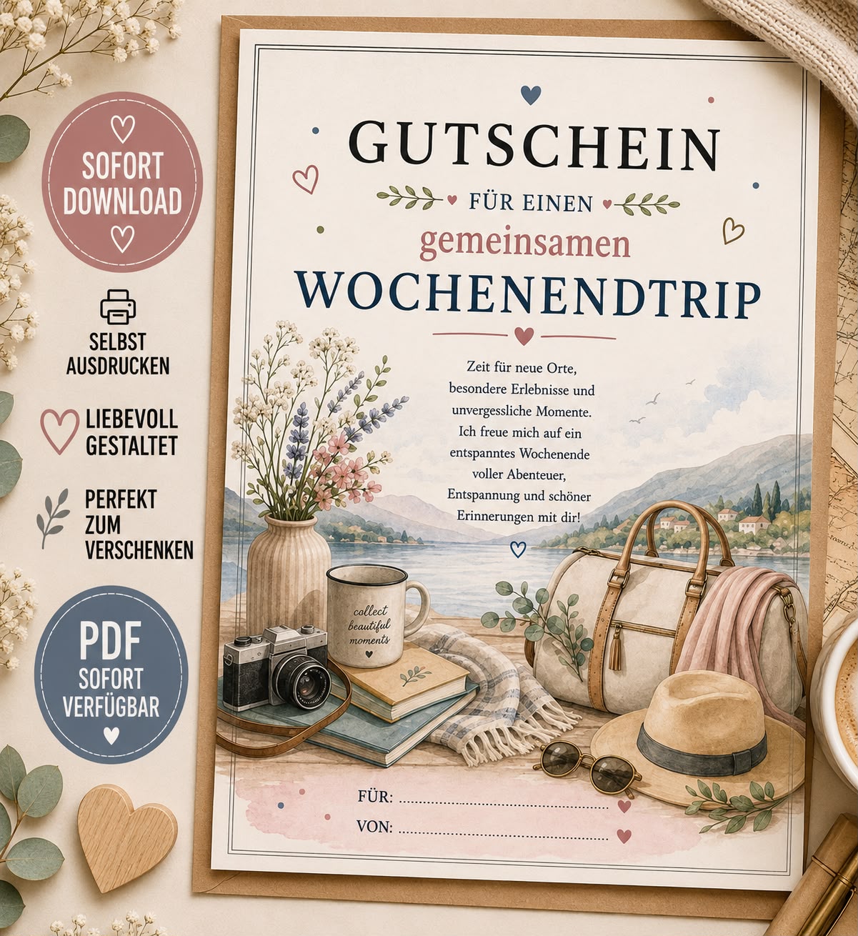 Gutschein Wochenendtrip - PDF zum Sofortdownload