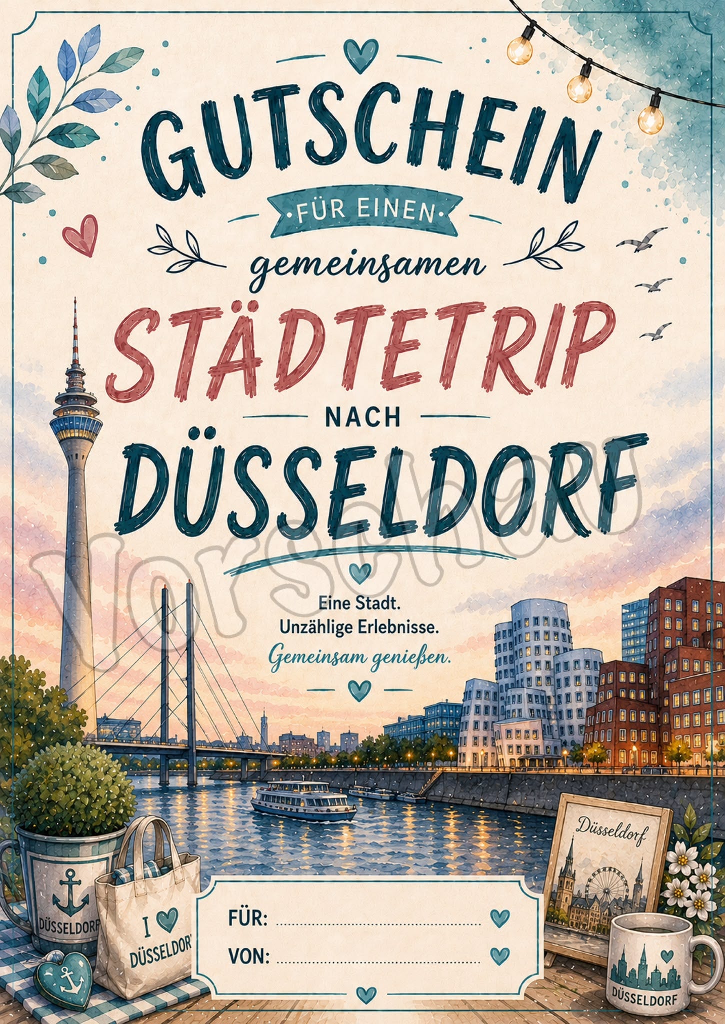 Gutschein Städtetrip Düsseldorf - PDF zum Sofortdownload